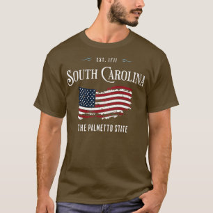 South olina SC Palmetto State USA Flag T-Shirt