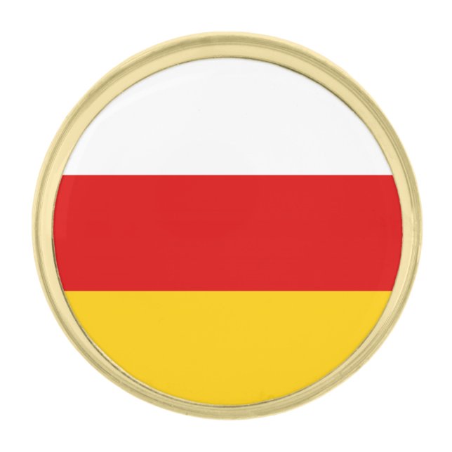 South Ossetia Flag Gold Finish Lapel Pin (Front)