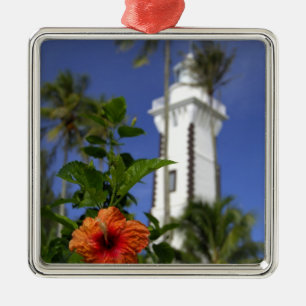 South Pacific, French Polynesia,Tahiti. Hibiscus Metal Ornament