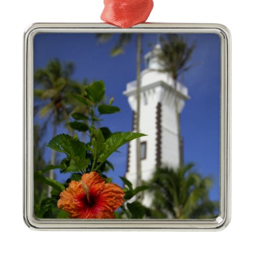 South Pacific, French Polynesia,Tahiti. Hibiscus Metal Ornament