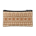 South Pacific Tribal Wood Carved Pattern Fashion Makeup Bag at Zazzle