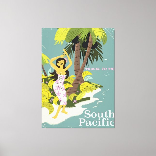 South Pacific vintage travel poster Canvas Print (Front)
