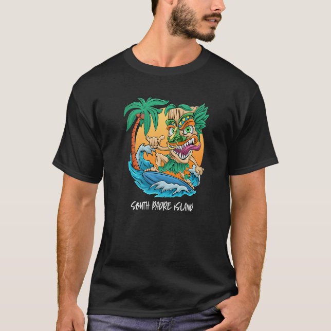 South Padre Island Texas Beach Vacation Surfing Ti T-Shirt (Front)