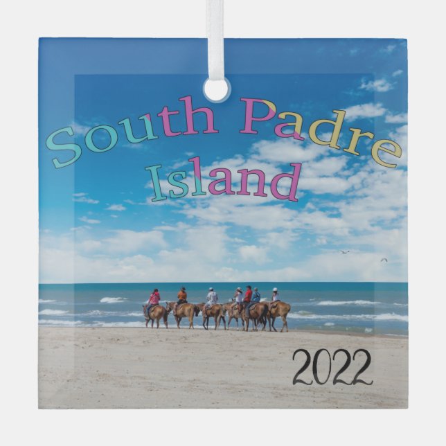 South Padre Island, Texas, Glass Ornament (Front)