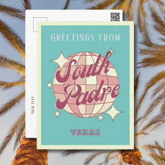 South Padre island texas Retro Vintage Postcard