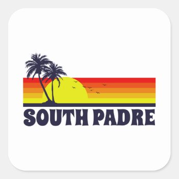 South Padre Island Texas Square Sticker by mcgags at Zazzle