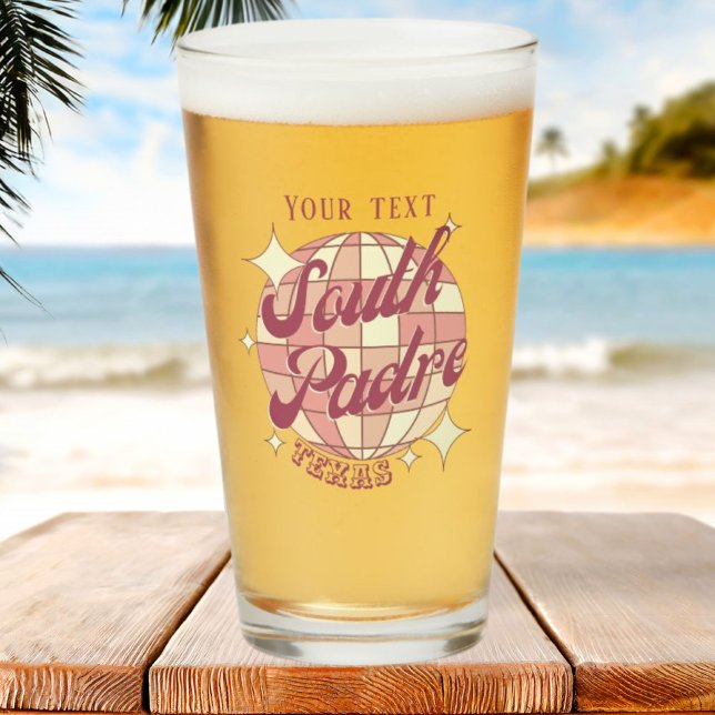 South Padre island texas vacation beer Glass (Creator Uploaded)