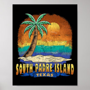 South Padre Island Texas Vintage Distressed Souven Poster