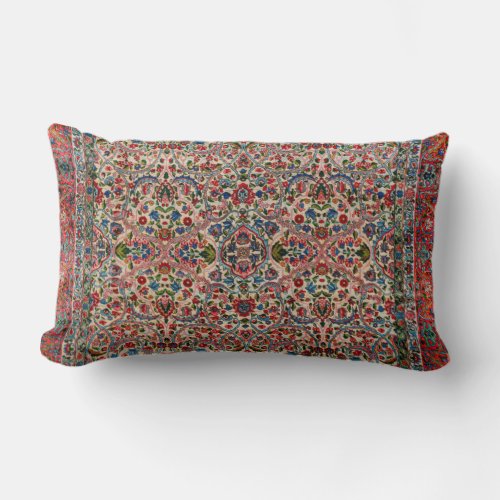 South Persia Red Pink Blue Throw Pillow
