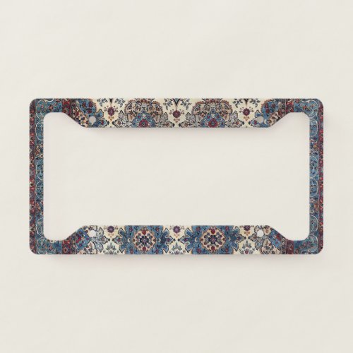 South Persian Rug Blue Tan Pinks  License Plate Frame