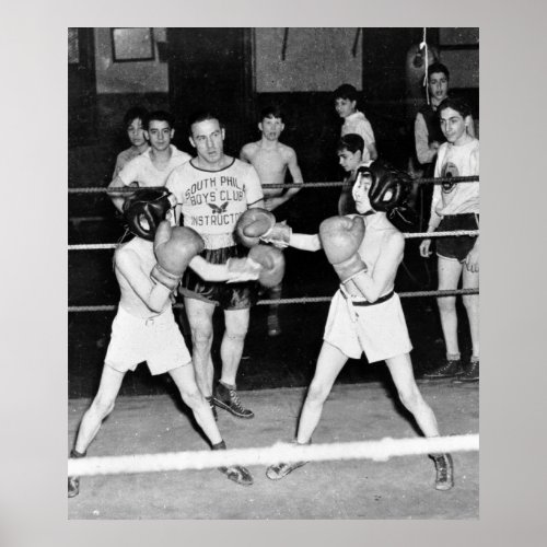 South Philly Boys Club Boxing 1940s Poster