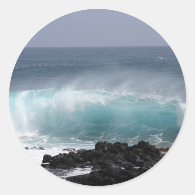 South Point Wave, Hawaii Classic Round Sticker (Front)