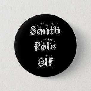 South Pole Elf Funny Novelty Christmas Snowflake A Button
