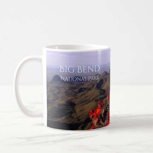 South Rim, Cactus Blossoms, Big Bend National Park Coffee Mug (Left)