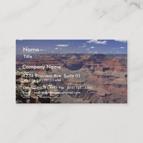 South Rim Of The Grand Canyon In Arizona Business Card Template