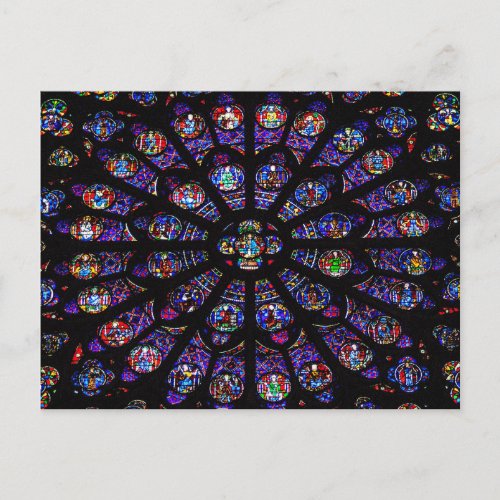 South Rose Window  in the Notre Dame Cathedral Postcard