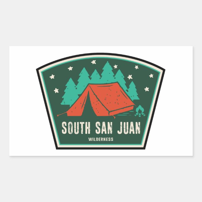 South San Juan Wilderness Colorado Camping Rectangular Sticker (Front)