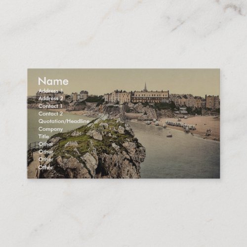 South sands, Tenby, Wales rare Photochrom Business Cards