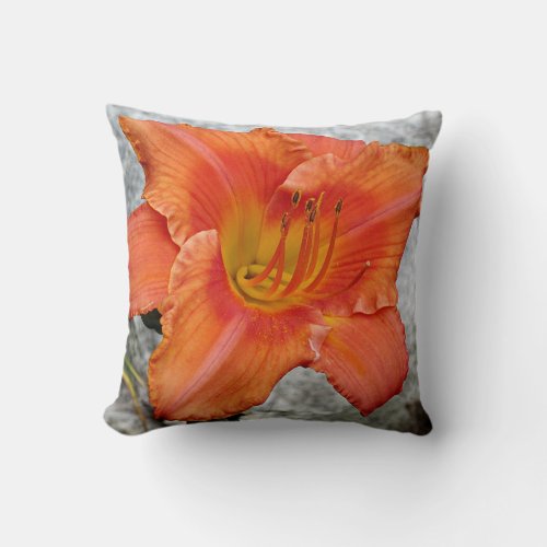 South Seas Daylily Throw Pillow