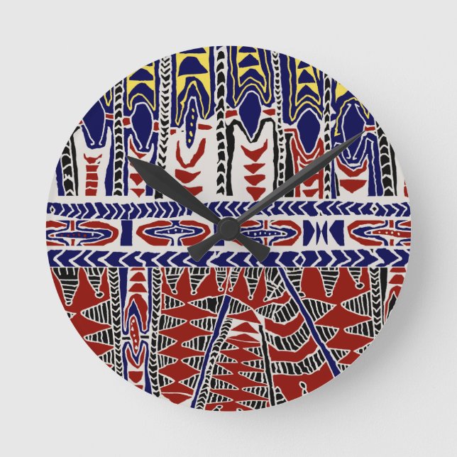 South Seas Samoa Batik Round Clock (Front)