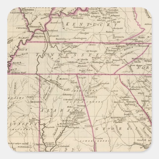 South section United States Square Sticker (Front)