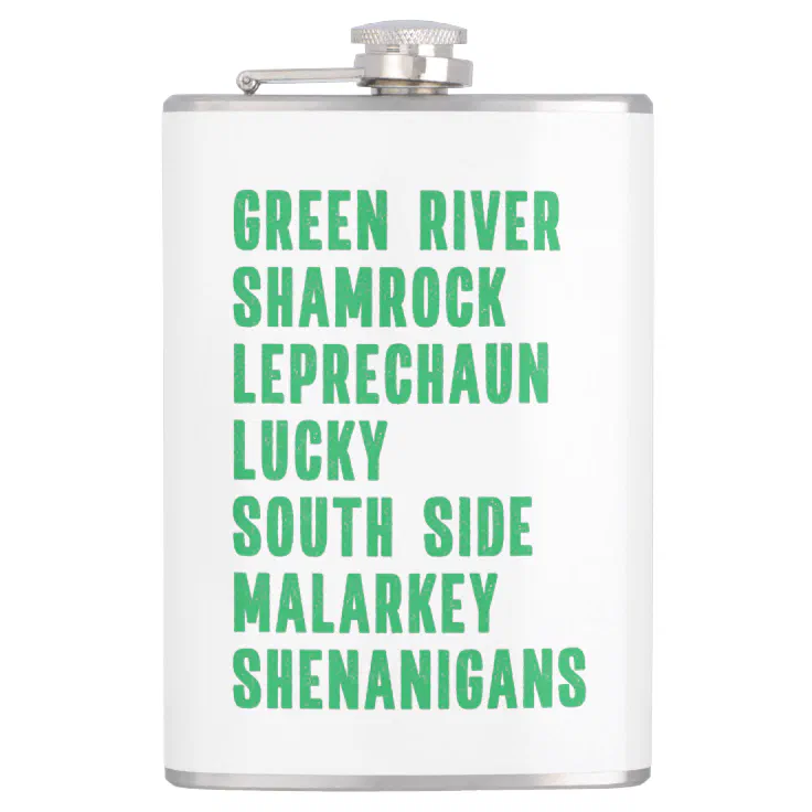 South Side Chicago St. Patrick's Day Flask (Front)