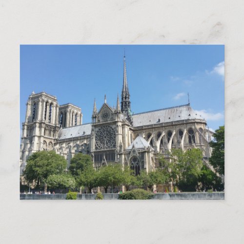 South Side Of Notre Dame Paris  Cathedral Postcard