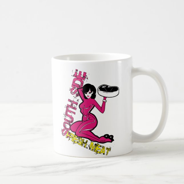South Side Roller Derby Team Fresh Meat Coffee Mug (Right)