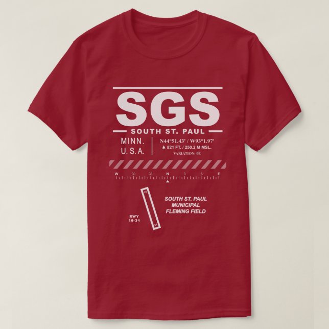 South St Paul Municipal Airport Fleming Field T-Shirt (Design Front)