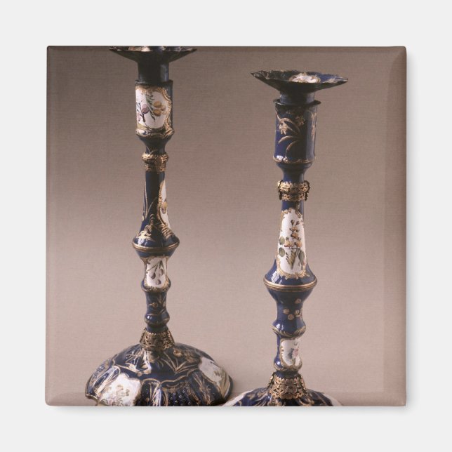 South Staffordshire pair of candlesticks, c.1765 Magnet (Front)