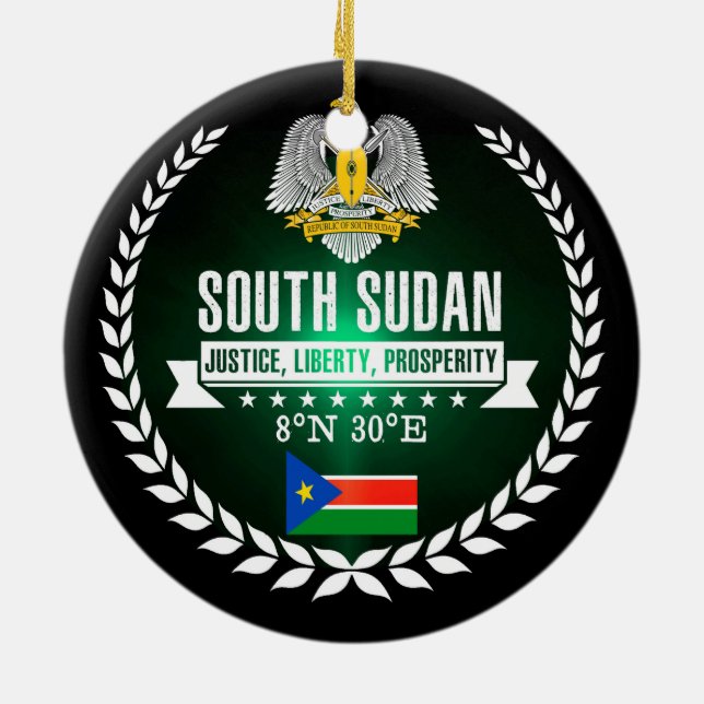 South Sudan Ceramic Ornament (Back)