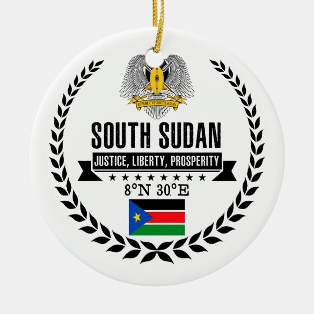 South Sudan Ceramic Ornament (Front)