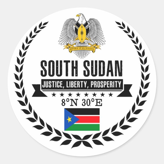 South Sudan Classic Round Sticker (Front)