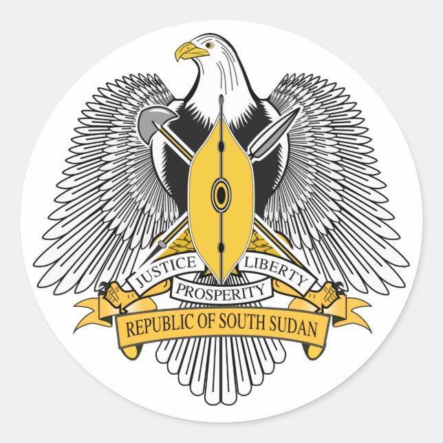 South Sudan Coat of Arms Classic Round Sticker (Front)