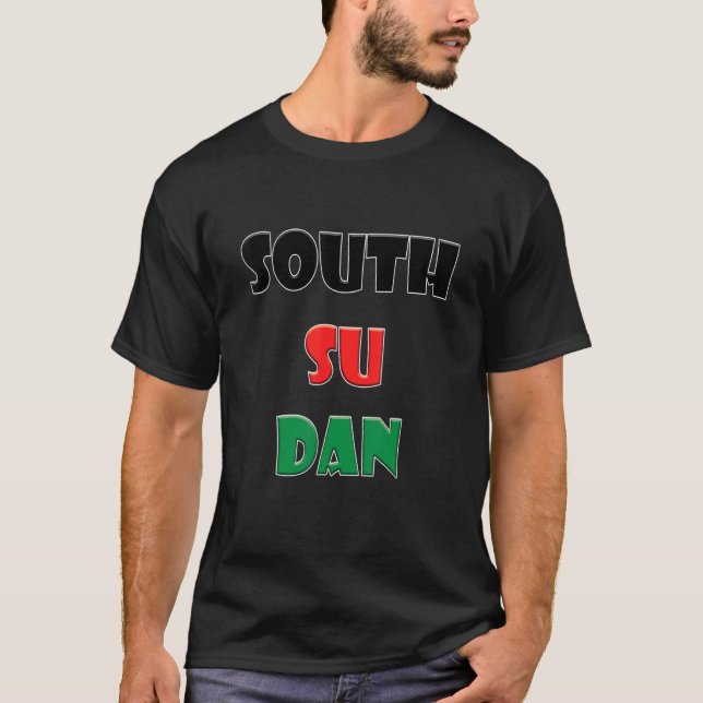South Sudan Colorful Words T-Shirt (Front)