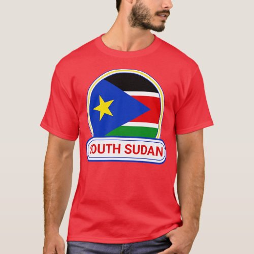 South Sudan Country Badge South Sudan Flag T_Shirt