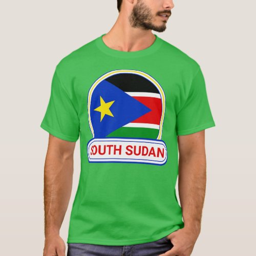 South Sudan Country Badge South Sudan Flag T_Shirt