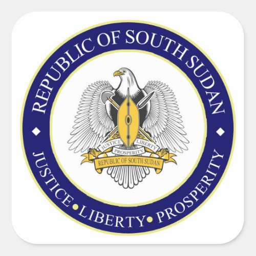 south sudan emblem square sticker