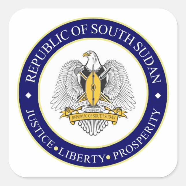 south sudan emblem square sticker (Front)