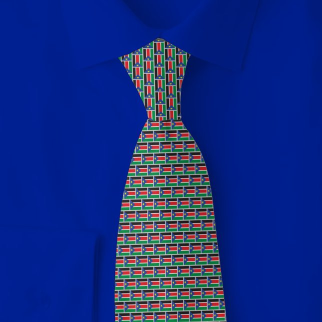 South Sudan Flag Brick Pattern Neck Tie (Creator Uploaded)