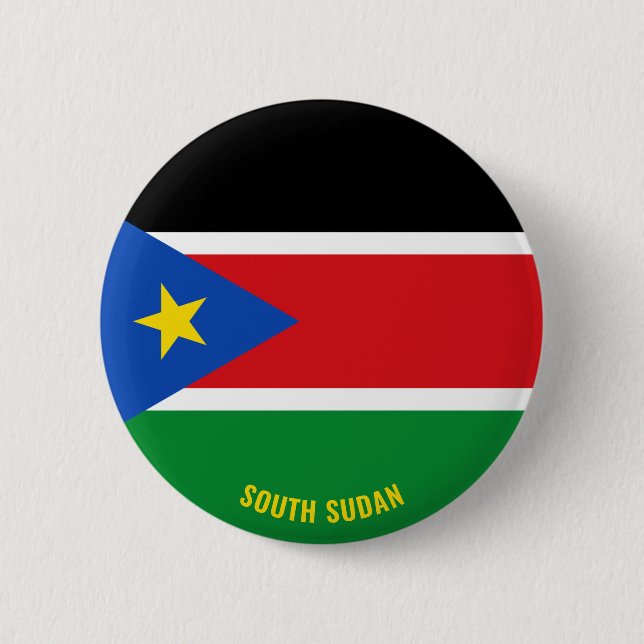 South Sudan Flag Charming Patriotic Button (Front)