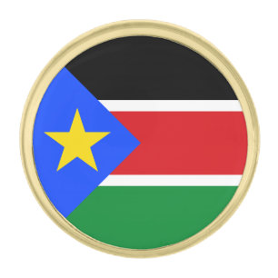 South Sudan Flag Gold Finish Lapel Pin