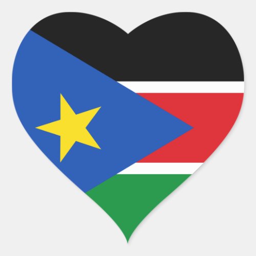 south sudan flag heart sticker