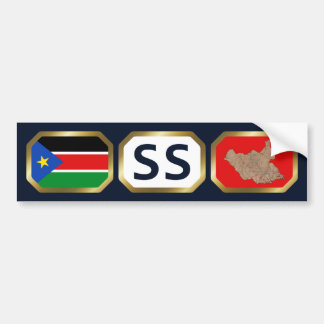 South Sudan Flag Map Code Bumper Sticker
