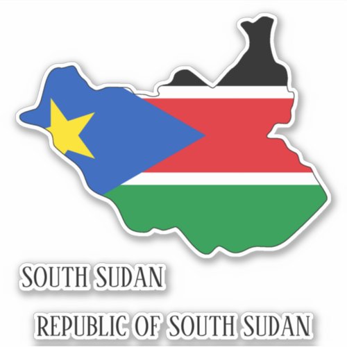 South Sudan Flag Map Patriotic Sticker