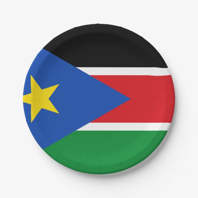 South Sudan Flag Paper Plates (Front)