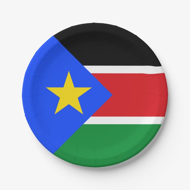 South Sudan Flag Paper Plates (Front)