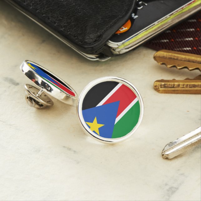 South Sudan Flag Pin (In Situ)
