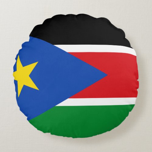 South Sudan Flag Round Pillow