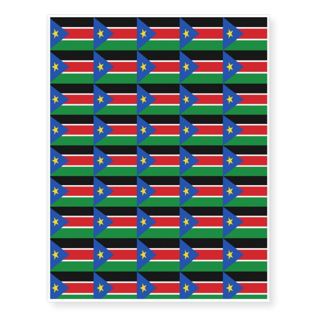 South Sudan Flag Temporary Tattoos (Front)
